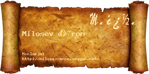 Milosev Áron névjegykártya